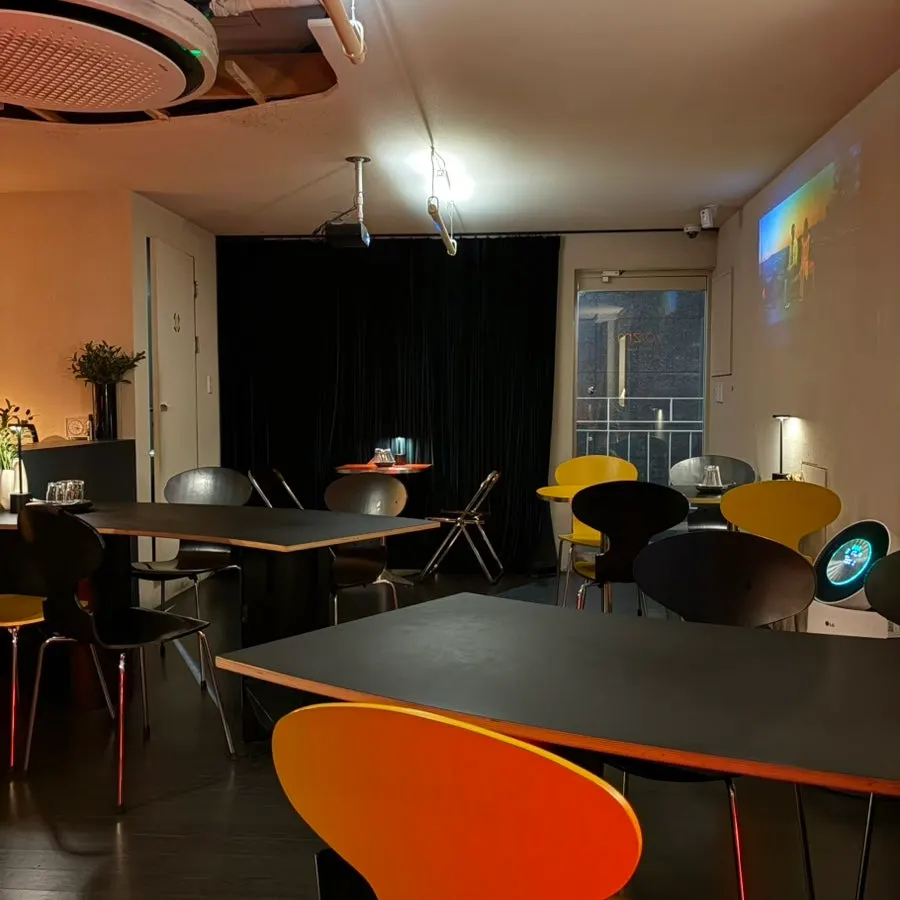 Small, cozy interior of Yozeum wine bar