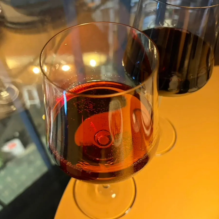 A glass of pink Karundo Rosé wine