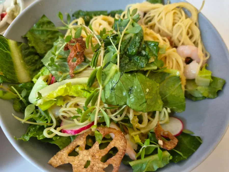 Yuja spring-greens cold pasta