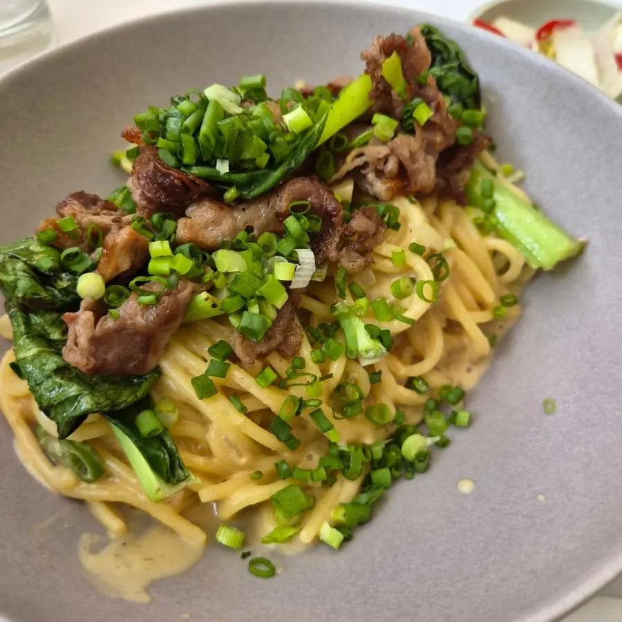 The refreshing combination of yuja spring-greens pasta
