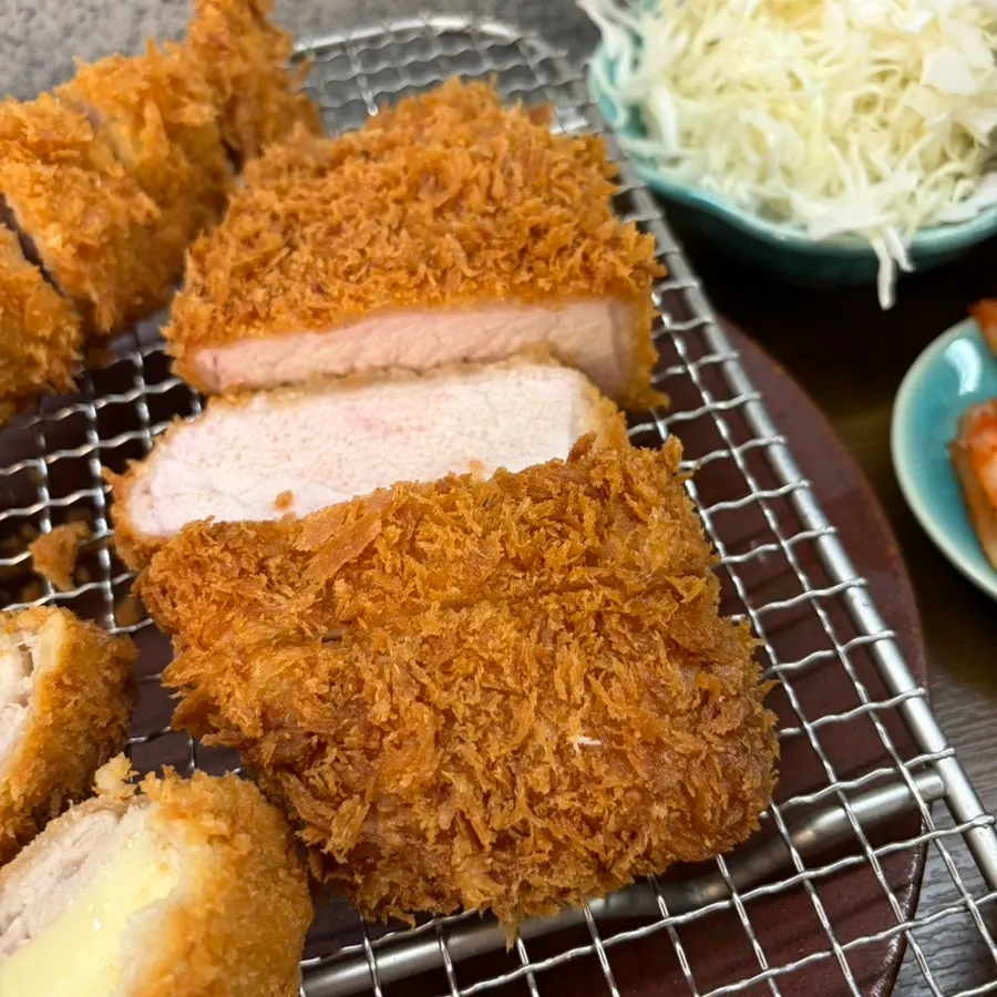 Cross-section of rich cheese katsu
