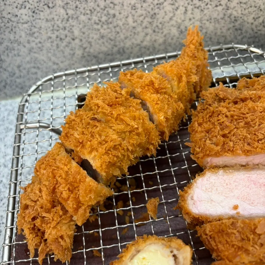Loin katsu with a springy texture