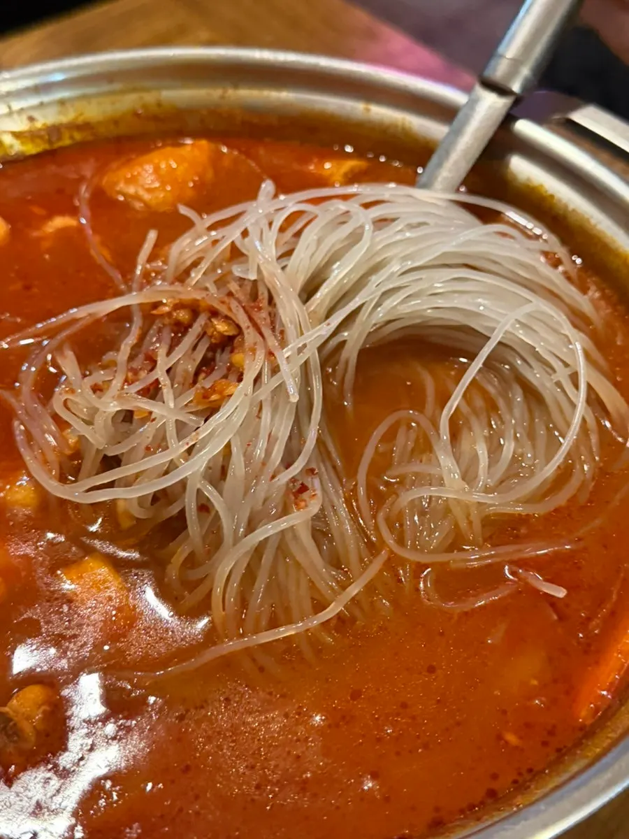 Glass noodle add-ins soaked in seasoning