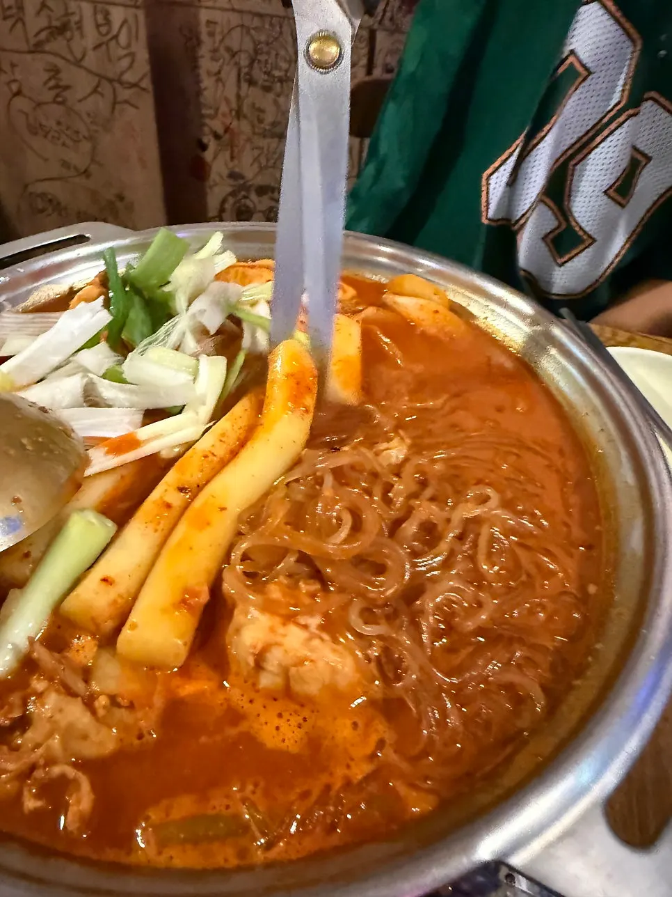 A pot of chicken stew with generous broth