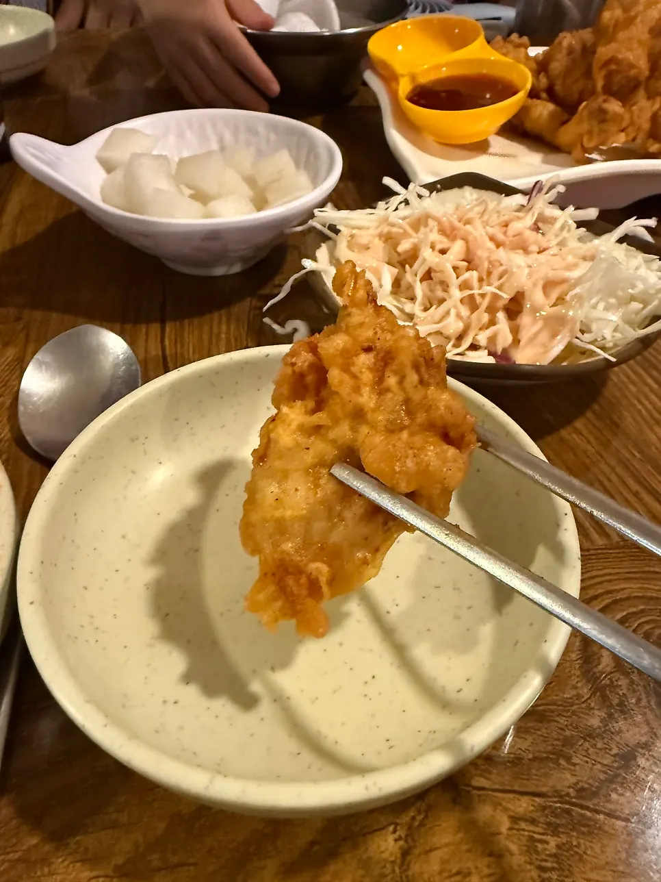 Plate of old-style fried chicken from the set