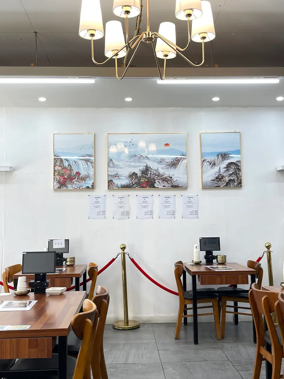 Interior view of Sinseon Myeonga with open kitchen visible