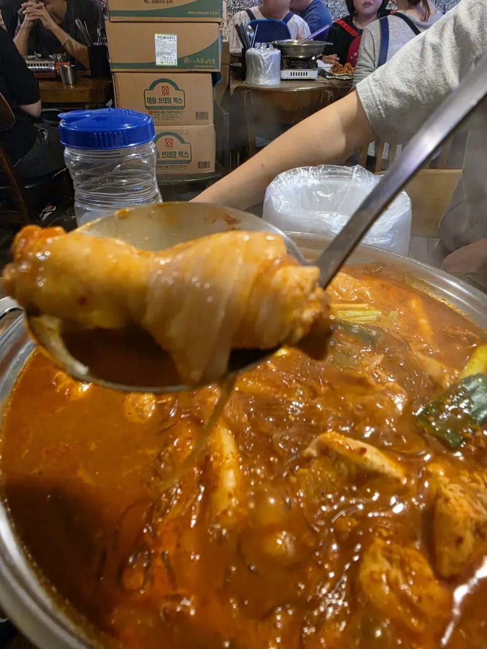 Chicken leg soaked in red tang sauce