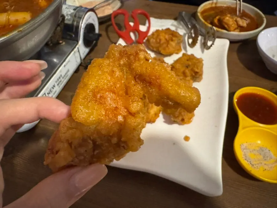 Generous serving of half an old-style fried chicken