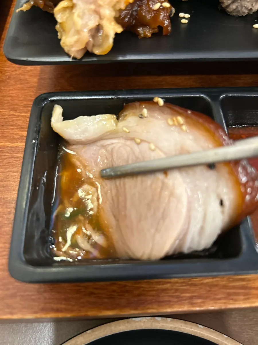 Close-up of glossy plain jokbal meat