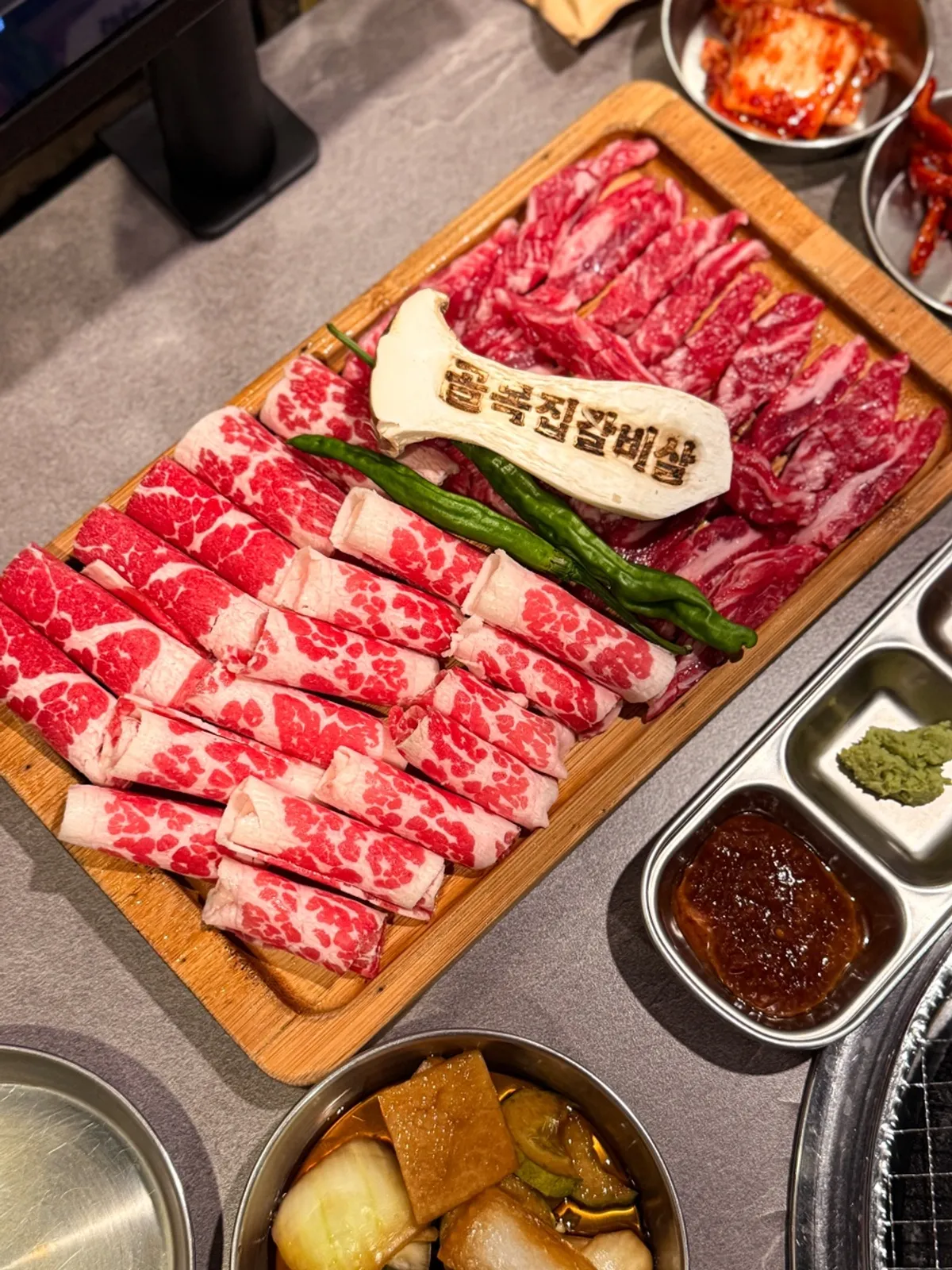 Beef on the grill at Golmokjip Galbisal Yeonsinnae Main Branch