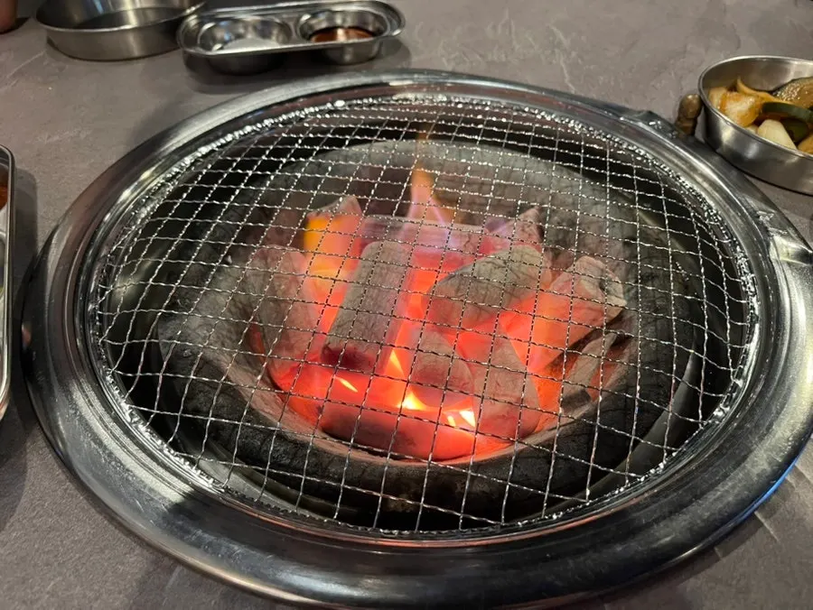 Charcoal prepared on the table
