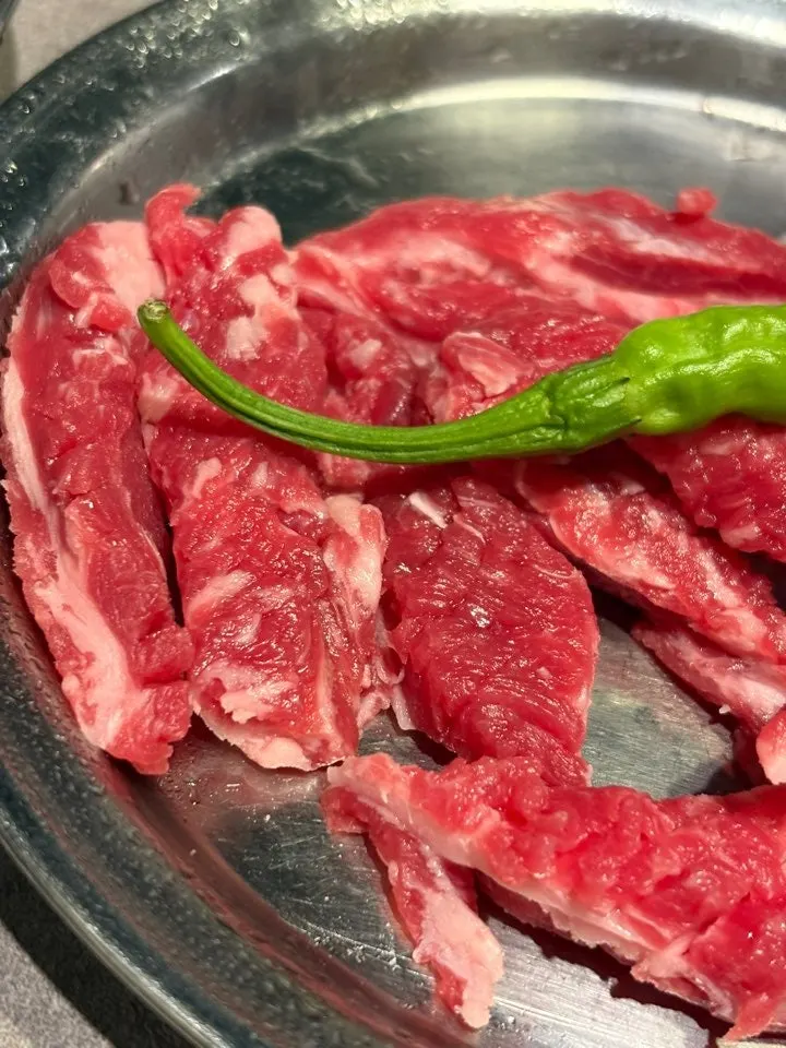 숯불 갈비살 클로즈업