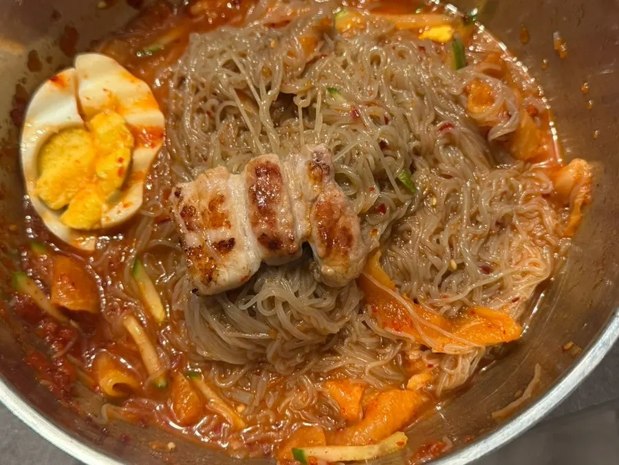 골목집갈비살 비빔냉면
