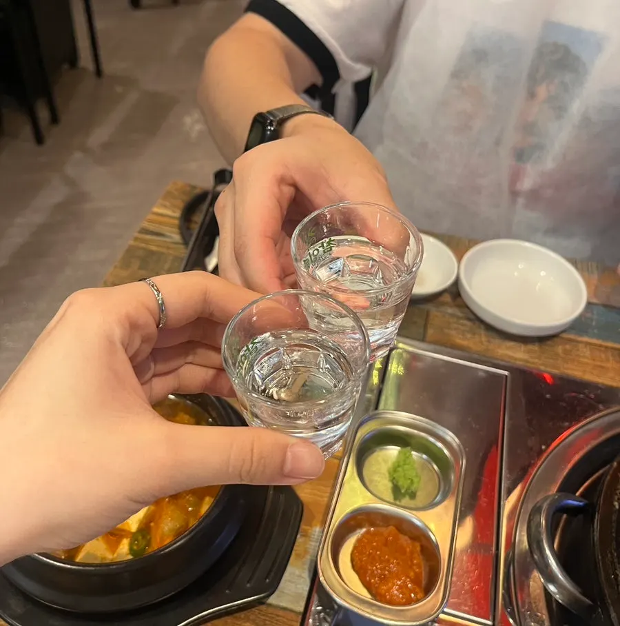 A plate of complimentary yukhoe eaten as a palate cleanser