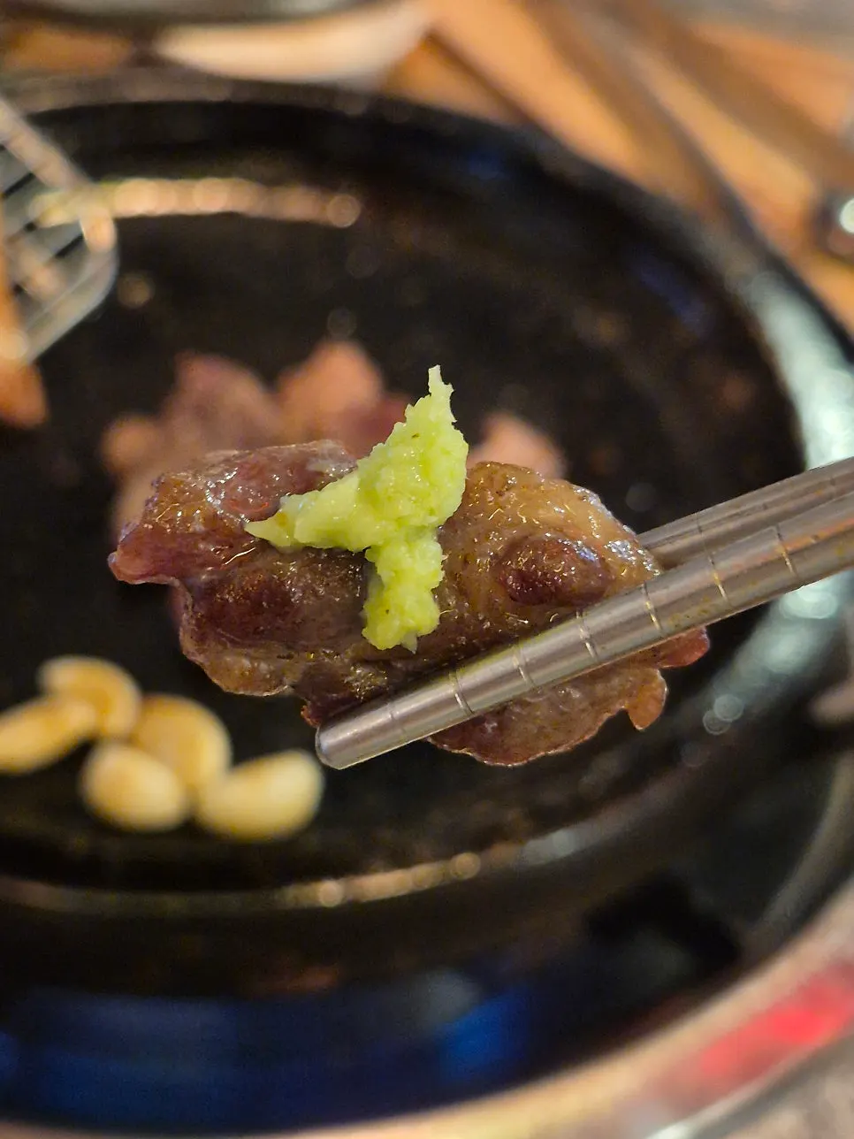 Short rib topped with wasabi