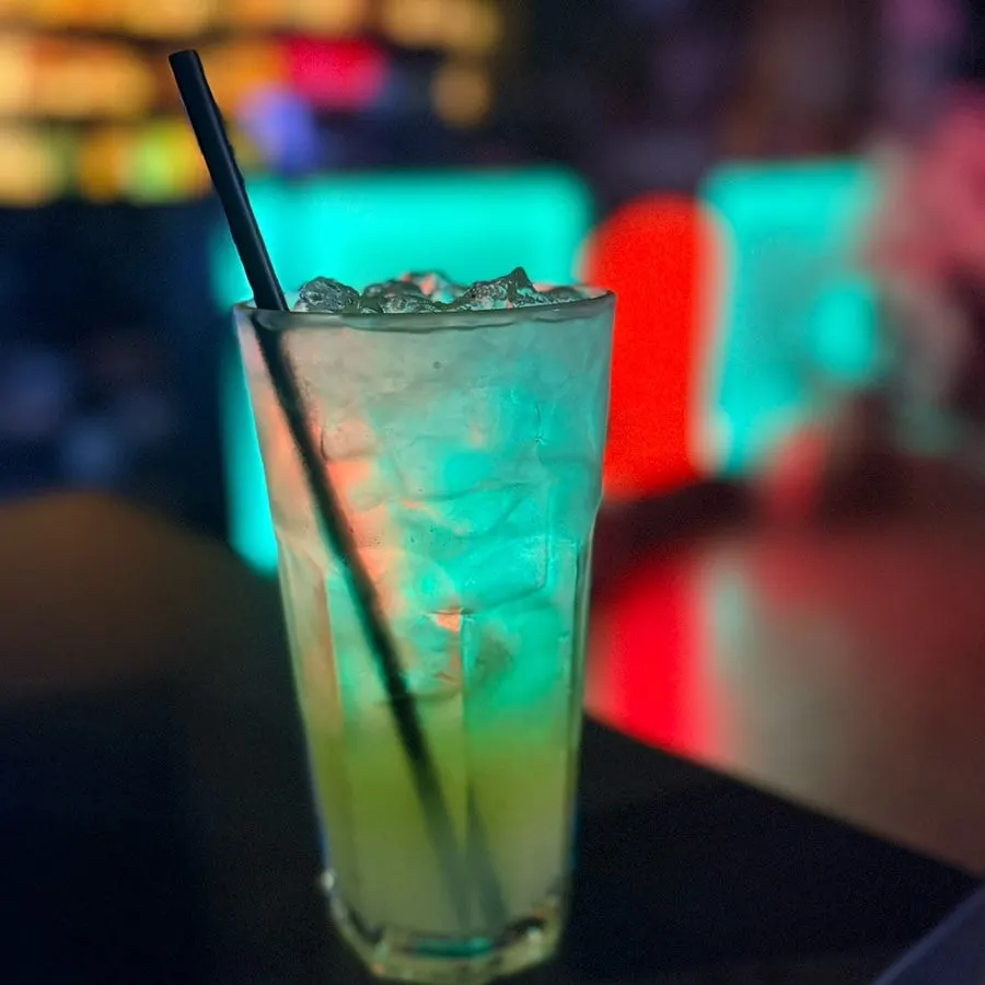 A vividly colored tequila sunrise