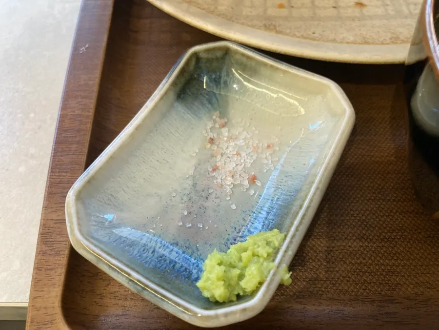 Tonkatsu served with salt and wasabi