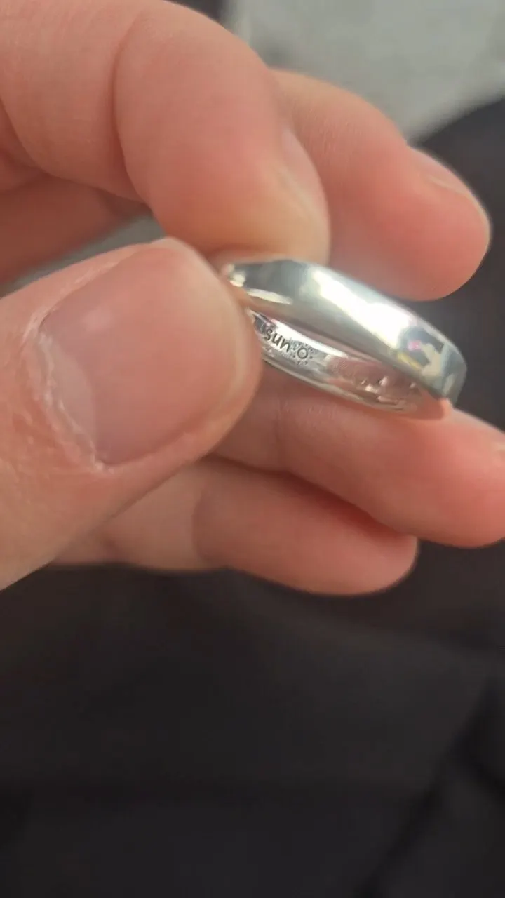 Crisp custom engraving on the inside of the ring