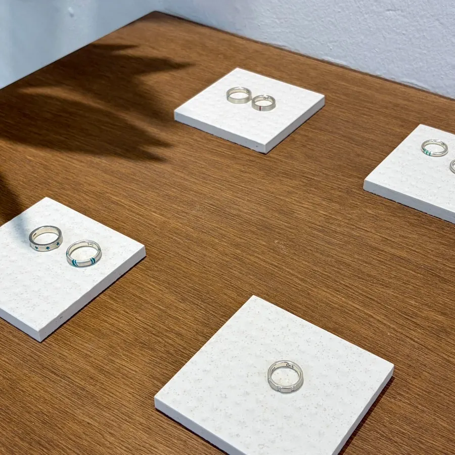 Wax-carved ring samples in varied shapes