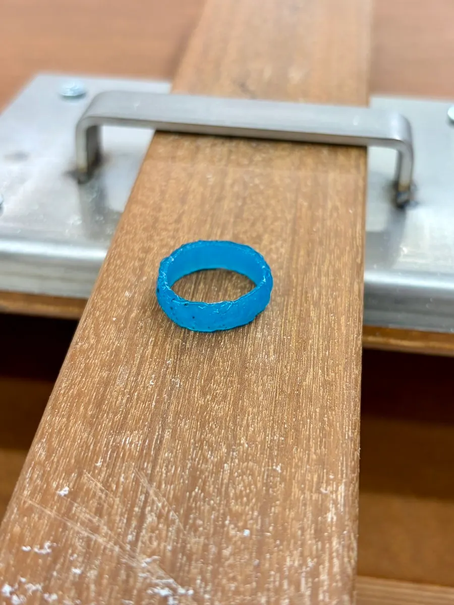 Wax ring that split while being thinned