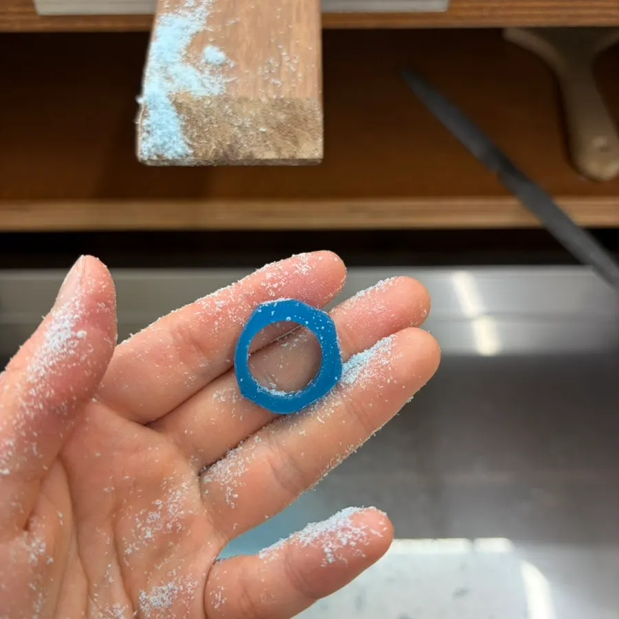 Blue wax ring before completion