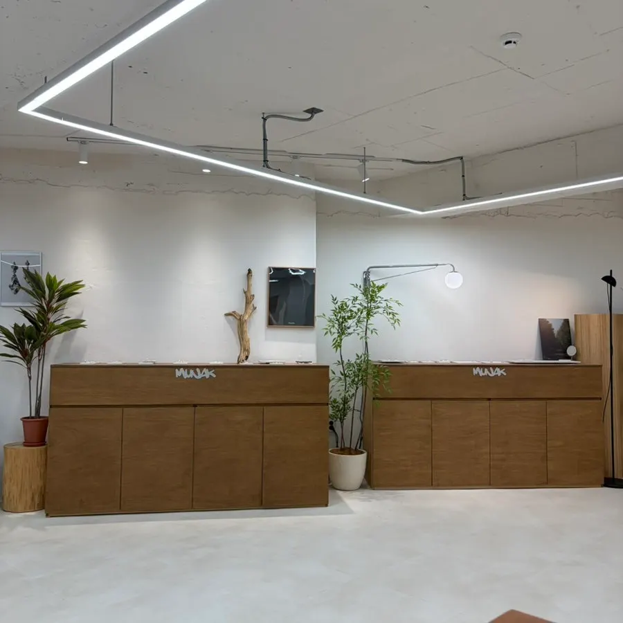 Workshop workspace under soft lighting