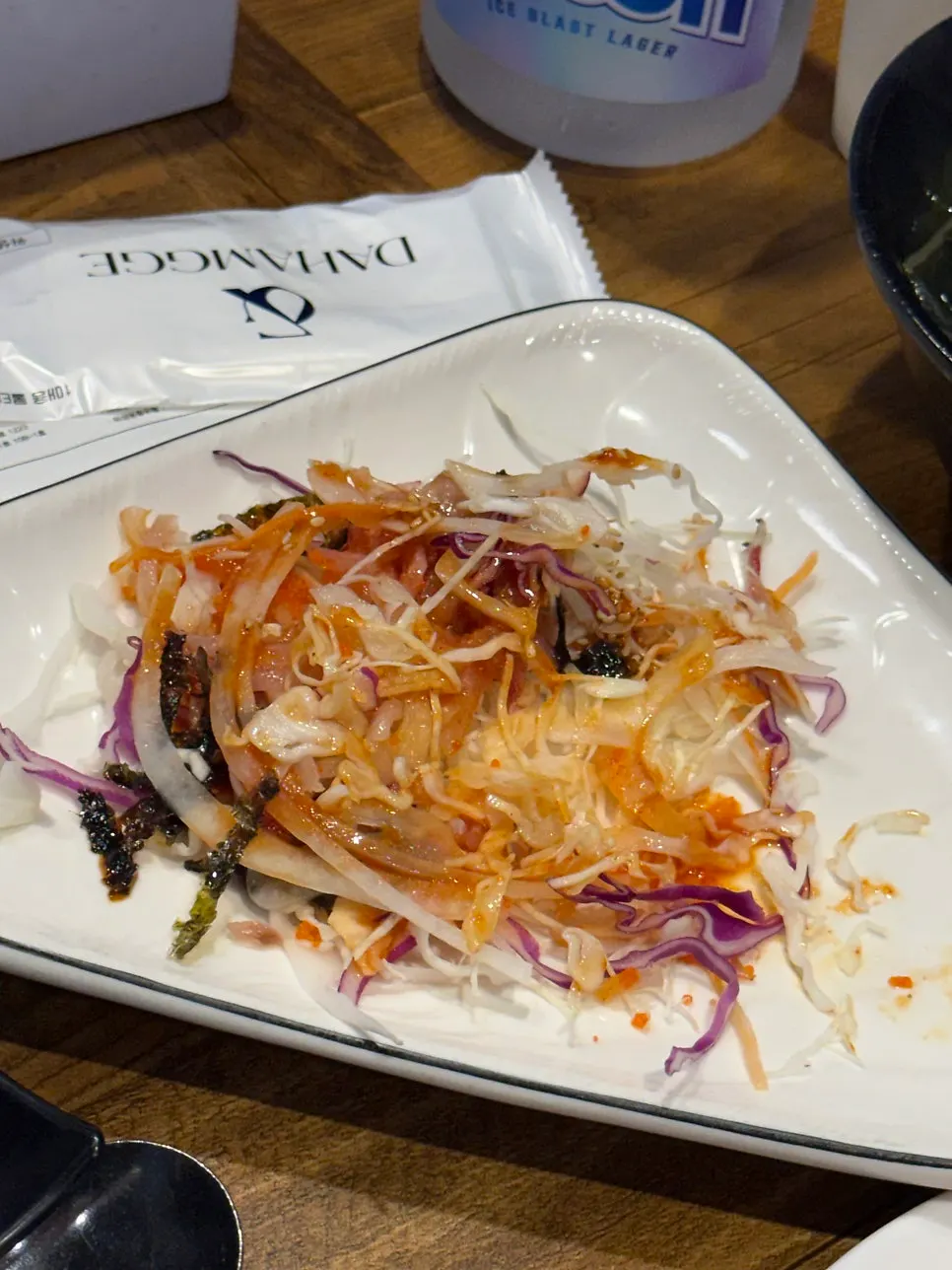 Side dish plates on the table