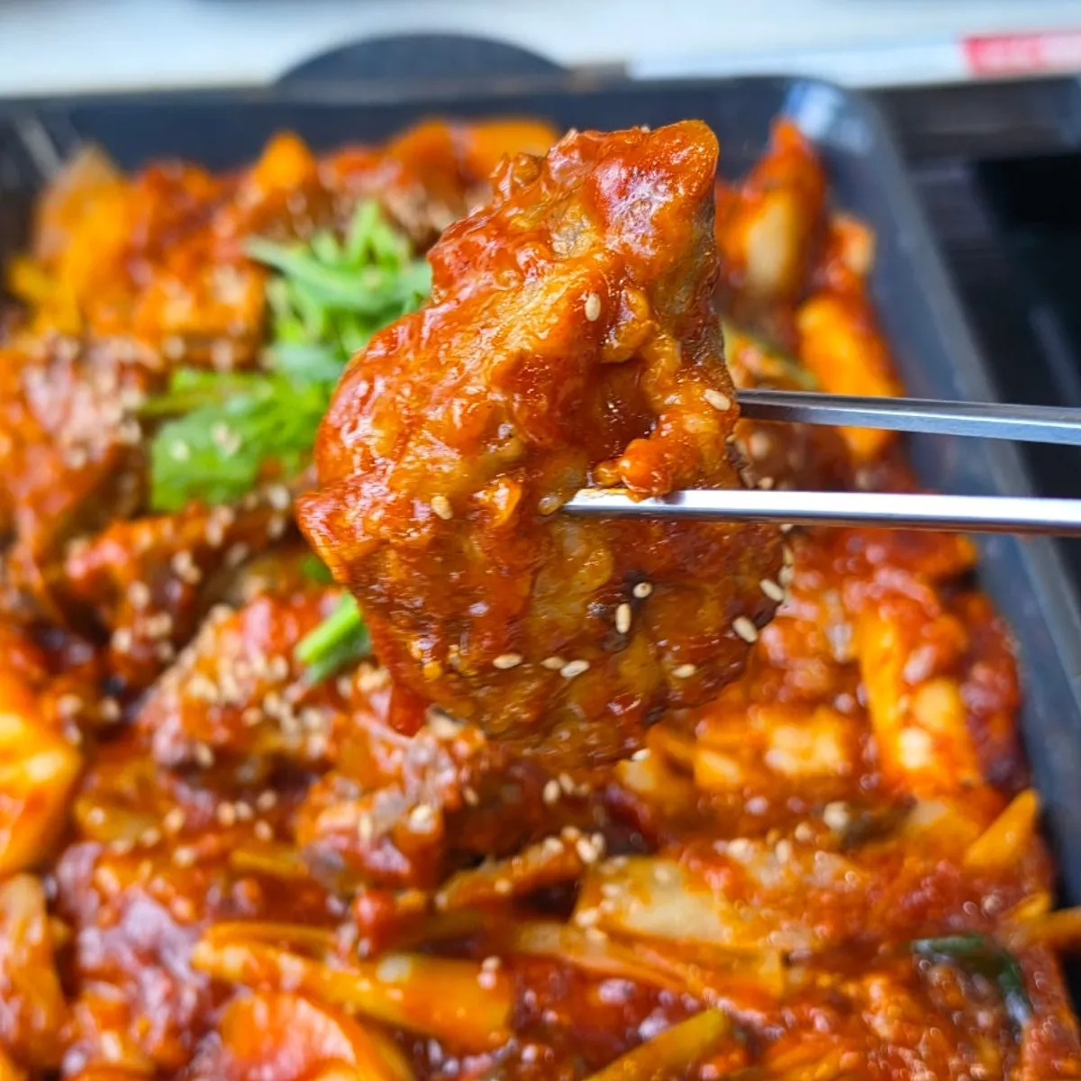 Pork rib stew with oyster mushrooms and rice-cake add-ons