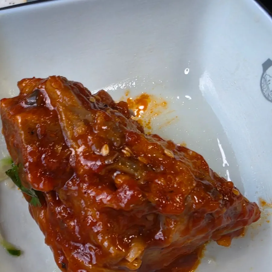 Rice-cake add-ons served with pork rib stew