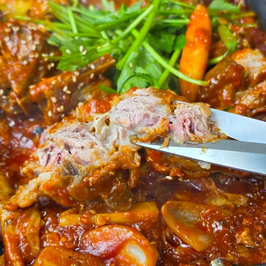 Pork rib meat that comes easily off the bone
