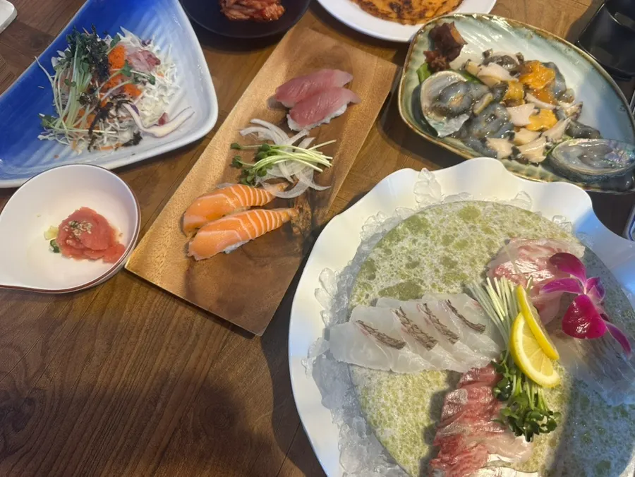 Lunch Special Sashimi Set [Jin] table spread for two