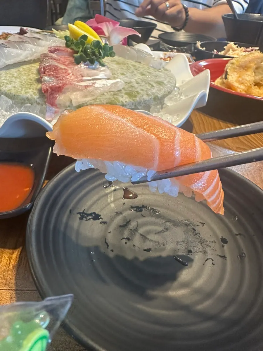 Plate of grilled saury picked apart