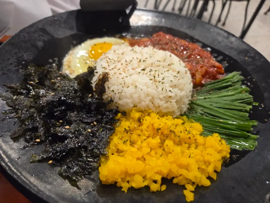 Table full of the assorted gopchang spread