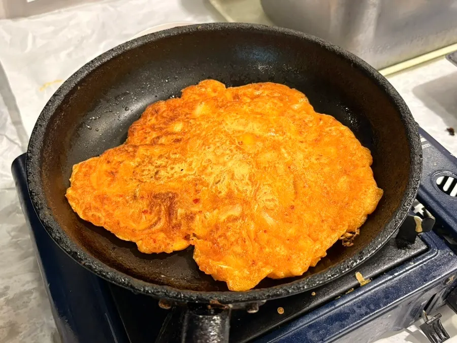셀프 김치전 조리 과정