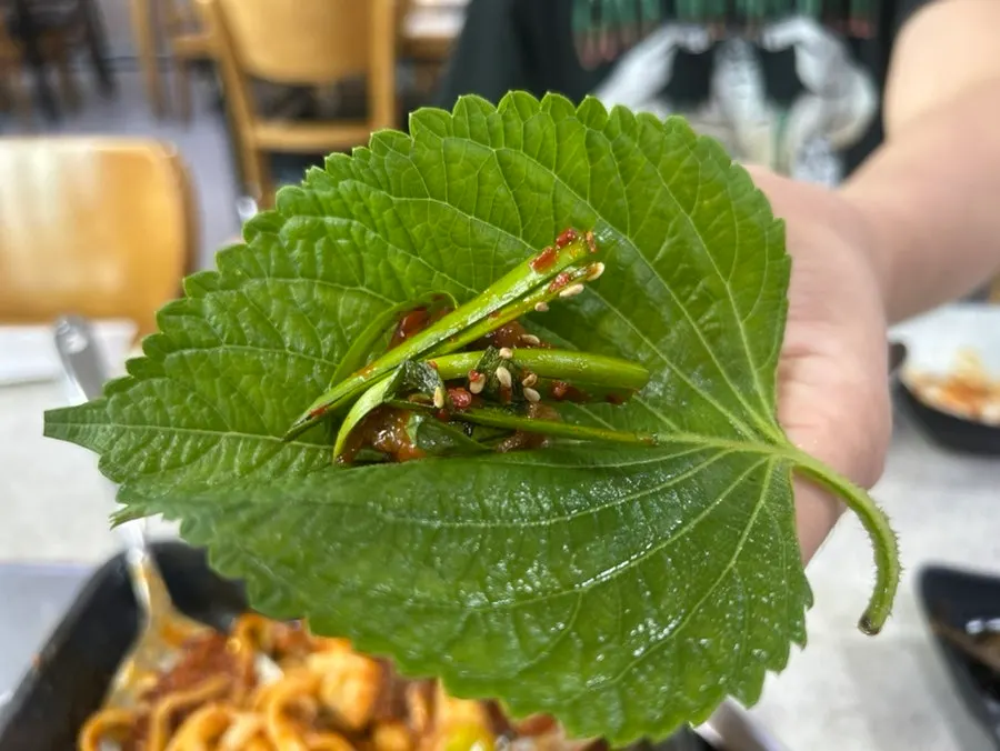 양념이 밴 떡과 소갈비찜 고기