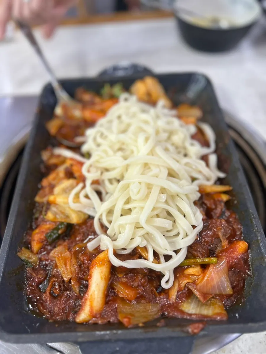 소갈비찜 양념에 넣은 면사리