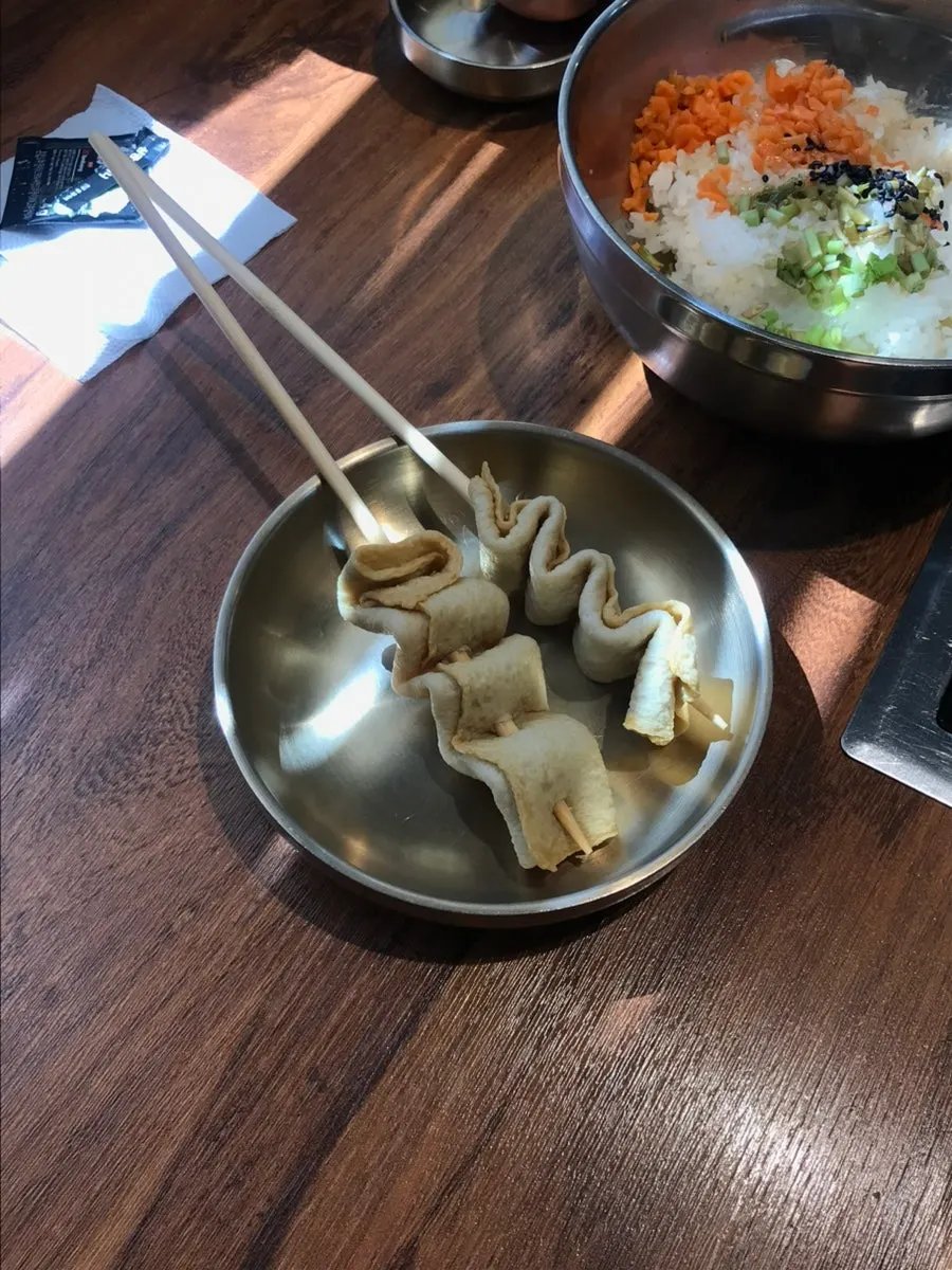Beef shabu-shabu dipped in the broth