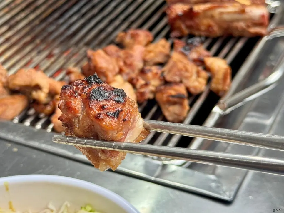 Close-up of smoky seasoned pork rib