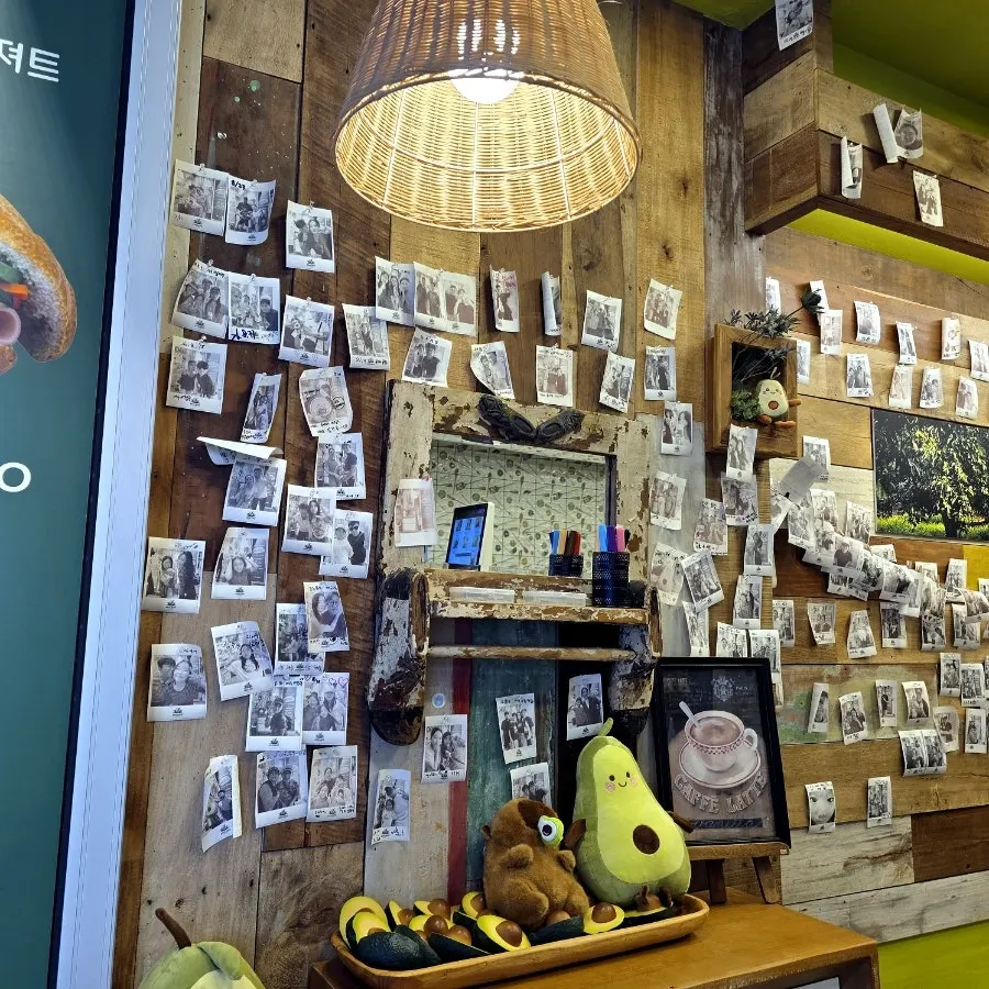Green avocado café interior