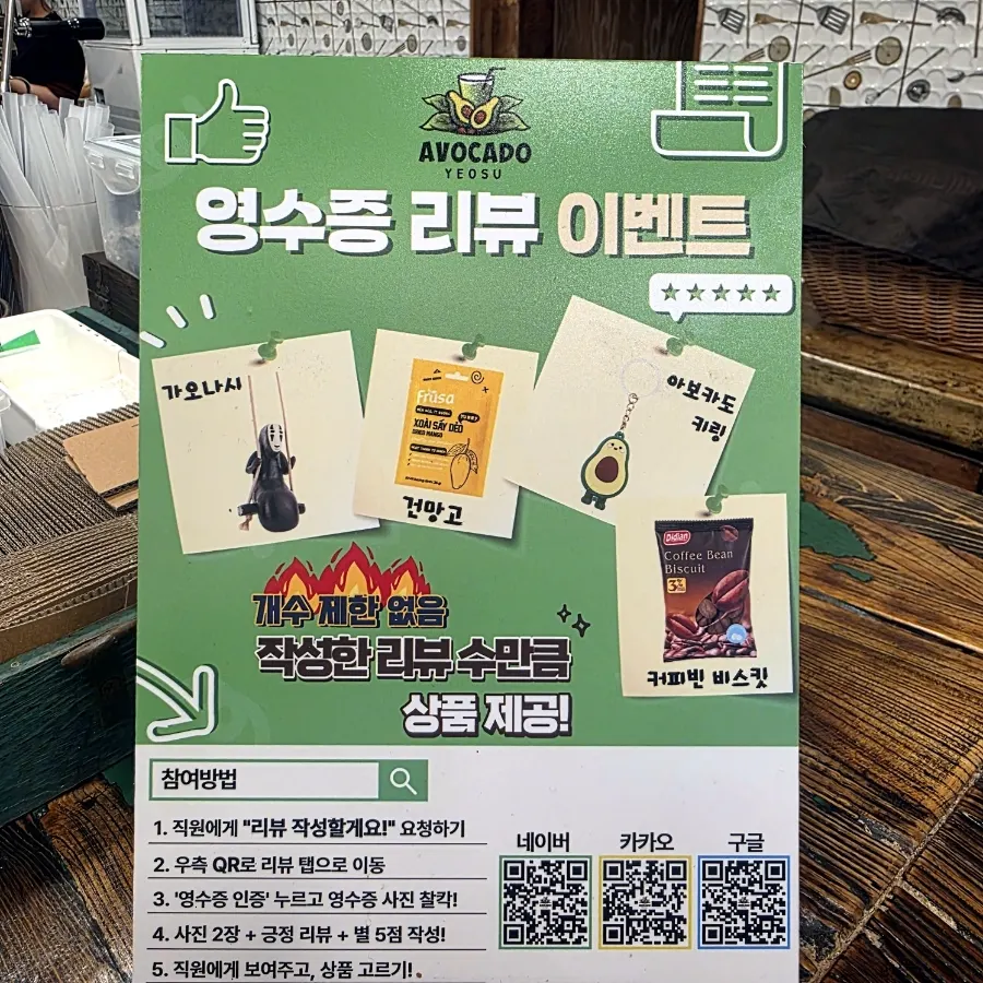 Receipt-review gift event information