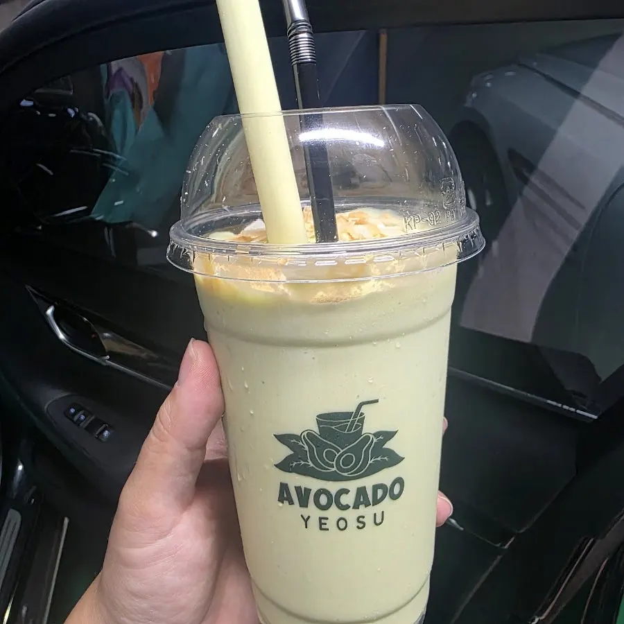 Picked-up avocado banh mi and drinks