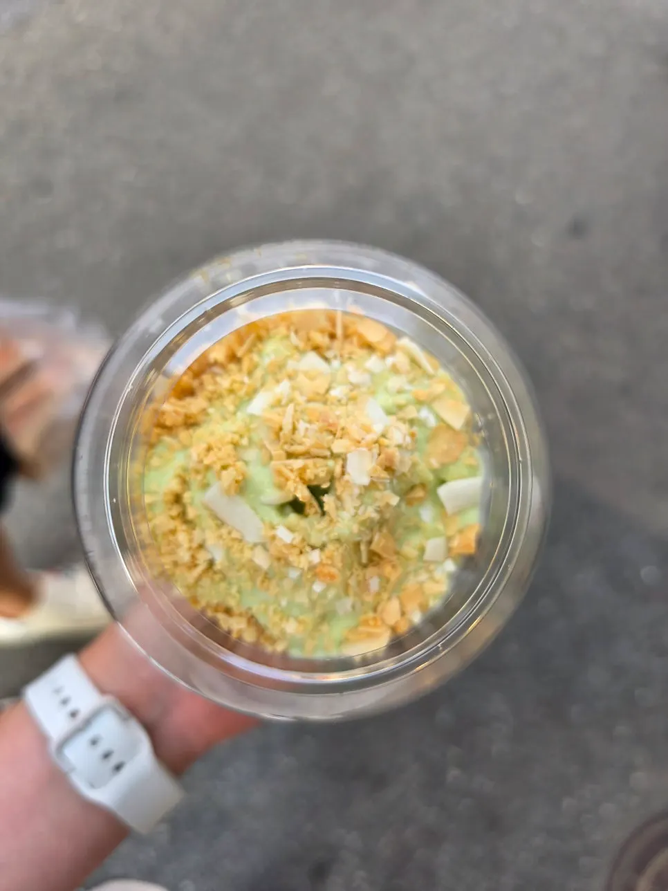 A glass of fresh-blended avocado smoothie