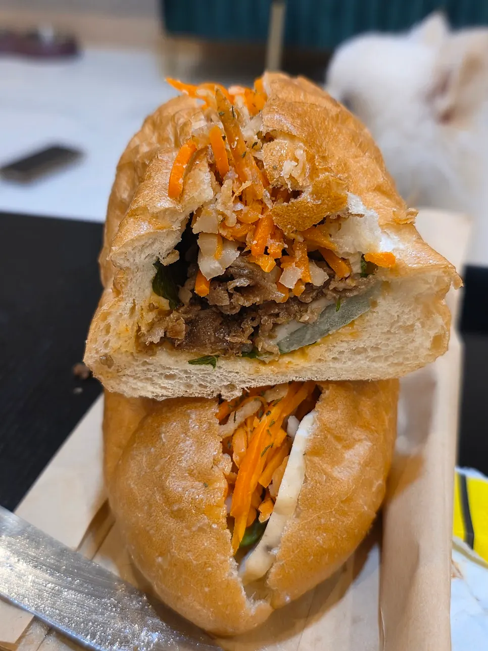 Avocado banh mi and smoothie set together