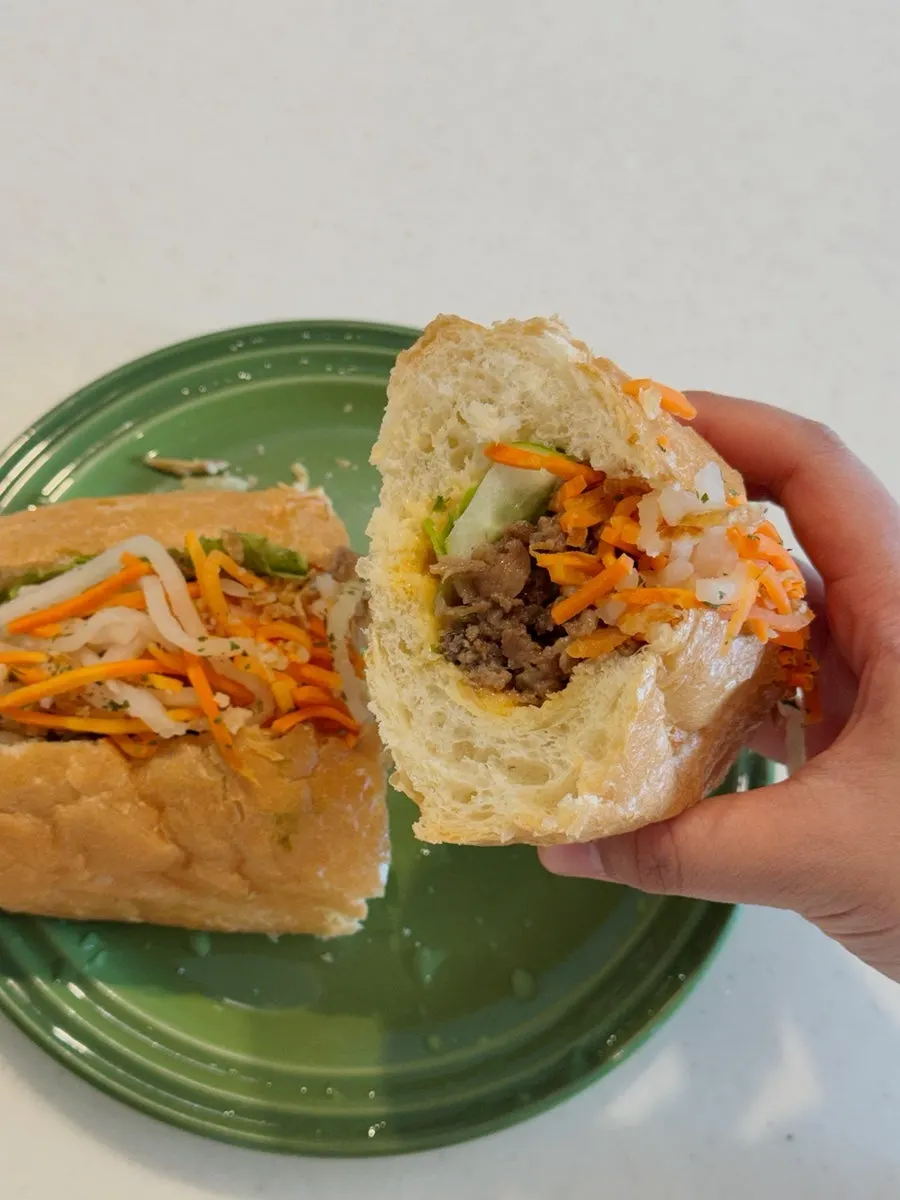 Beef bulgogi and avocado banh mi fillings