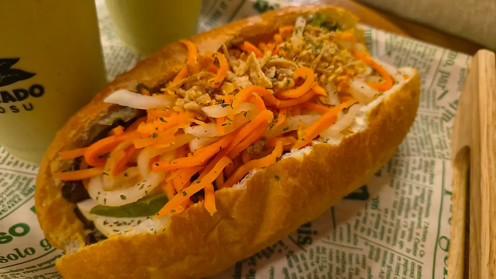 Avocado smoothie and banh mi at Avocado Yeosu