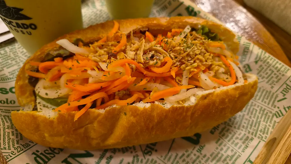 Avocado banh mi with bulgogi and avocado