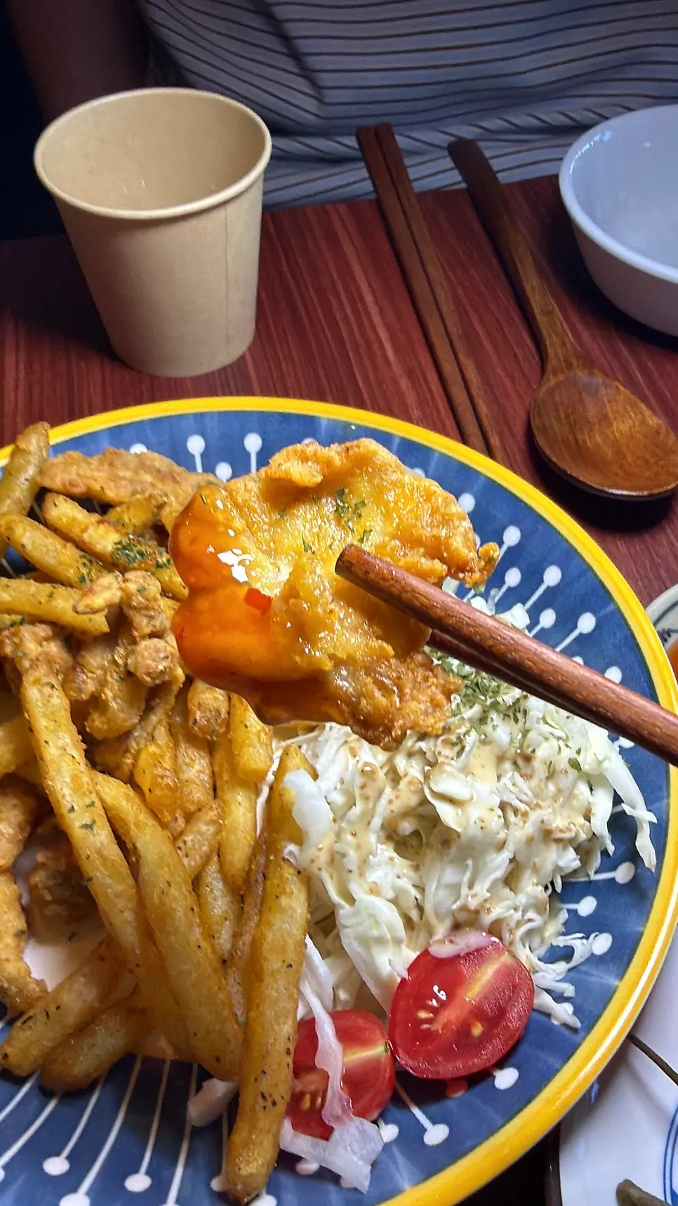 닭목살 가라아게 단면과 속살