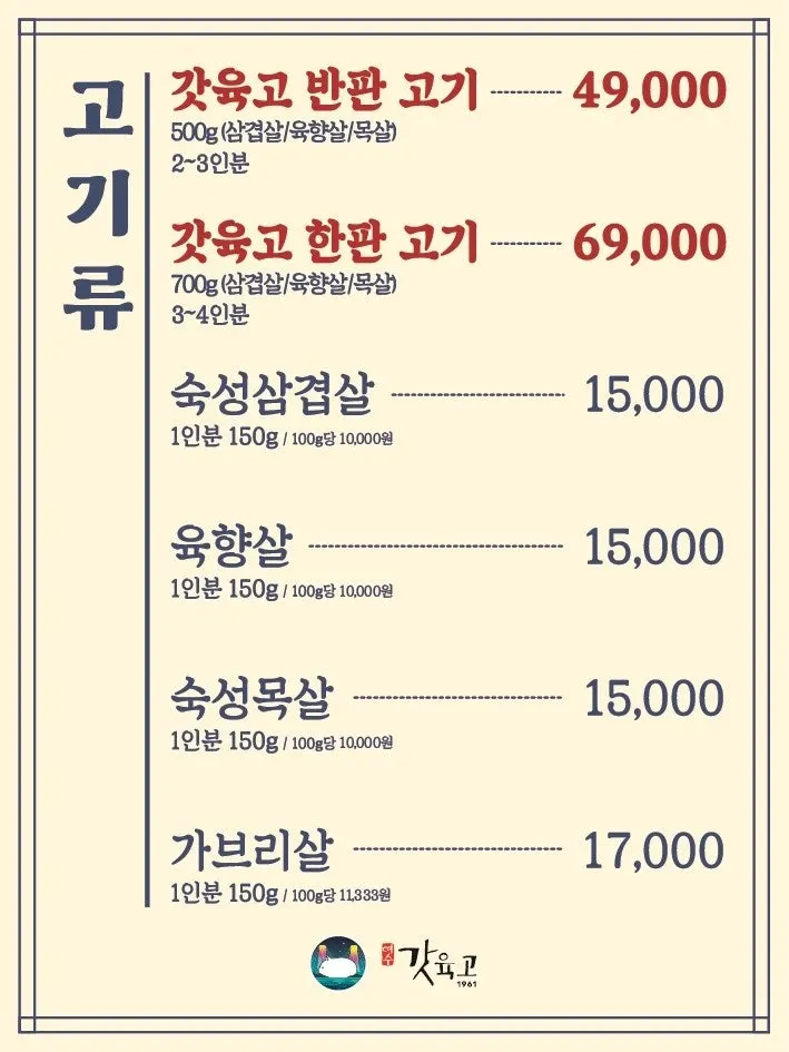 Gasyukgo Hakdong meat menu board