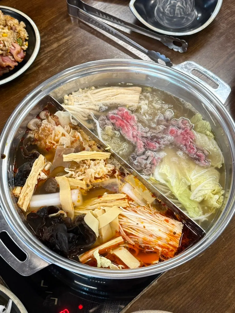 Plate of all-you-can-eat pork neck and beef belly