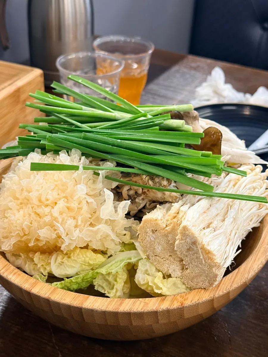 Sushi and salad brought back to the table